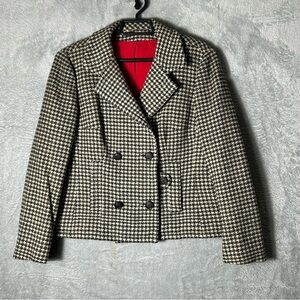 Womens Union ILGWU Blazer‎ Jacket Size Small Houndstooth Lined Classy Work Vtg